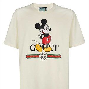 Gucci x Disney Oversized Mickey Mouse Cotton White T-Shirt NEW WITH TAGS